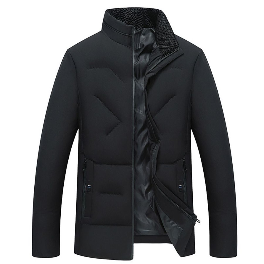 Men ericdress | Ericdress Standard Zipper Plain Casual Zipper Down Jacket