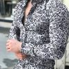 Men ericdress | Ericdress Casual Print Floral Single-Breasted Mens Shirt