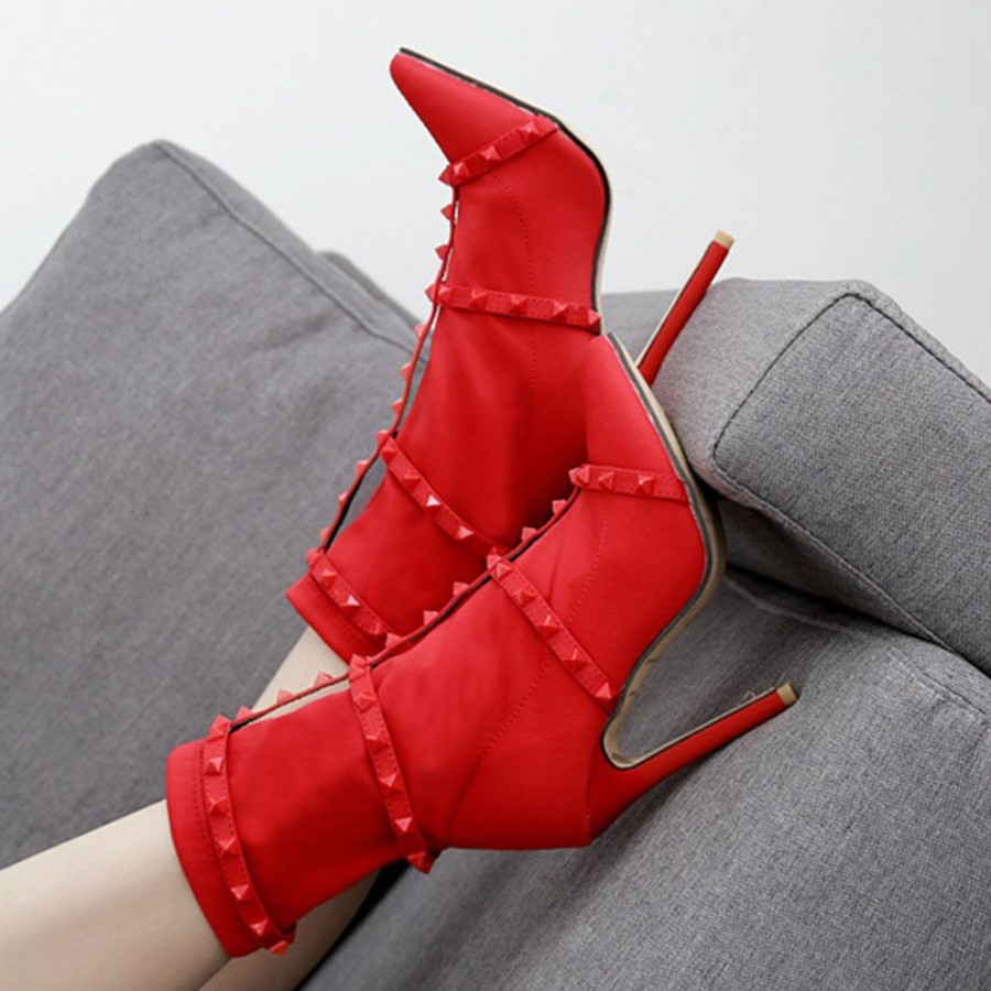 Boots ericdress | Ericdress Pointed Toe Stiletto Heel Slip-On Punk High Heel Boots