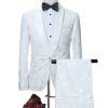 Men ericdress | Ericdress Print Fit Men'S Suit White