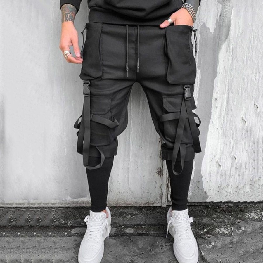 Men ericdress | Plain Pocket Pencil Pants Casual Men'S Casual Pants Black