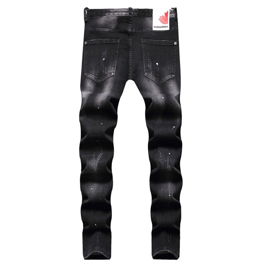 Men ericdress | Ericdress Straight Hole European Button Jeans Black