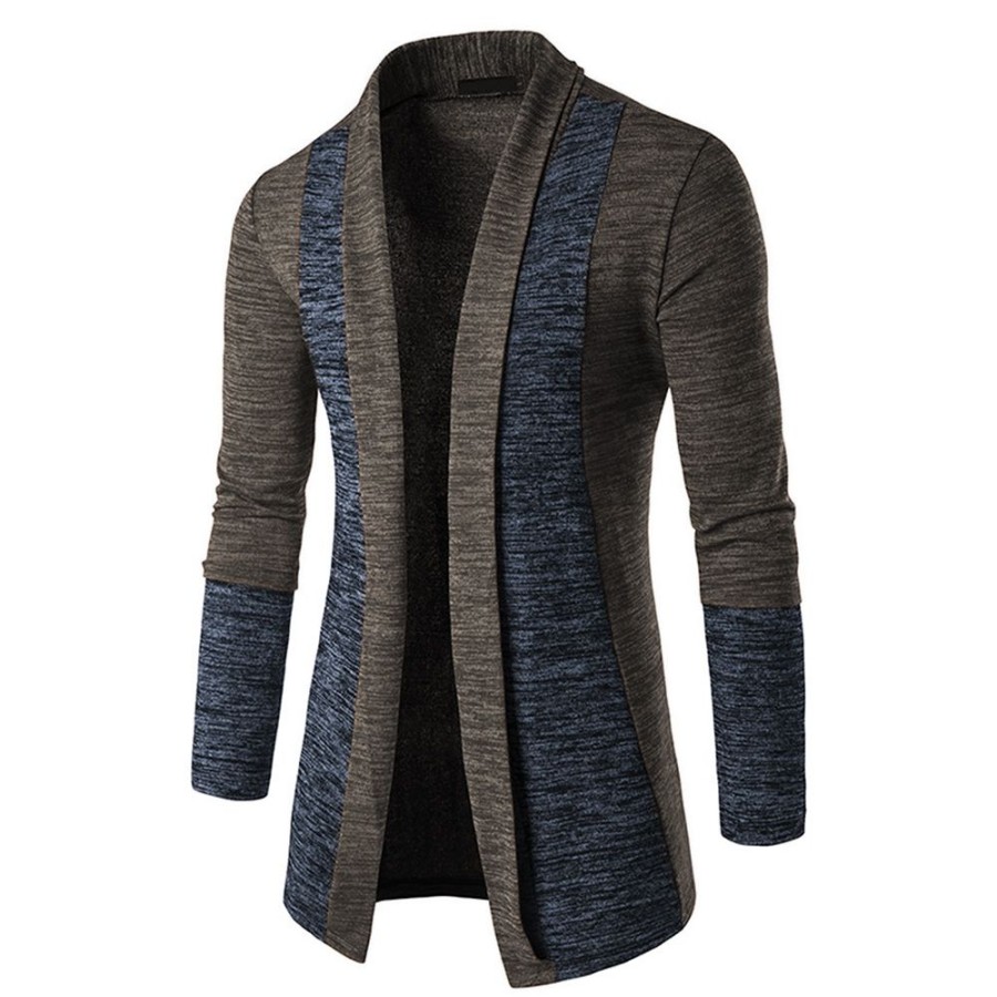 Men ericdress | Ericdress Color Block Cardigan Casual Men'S Knitwear