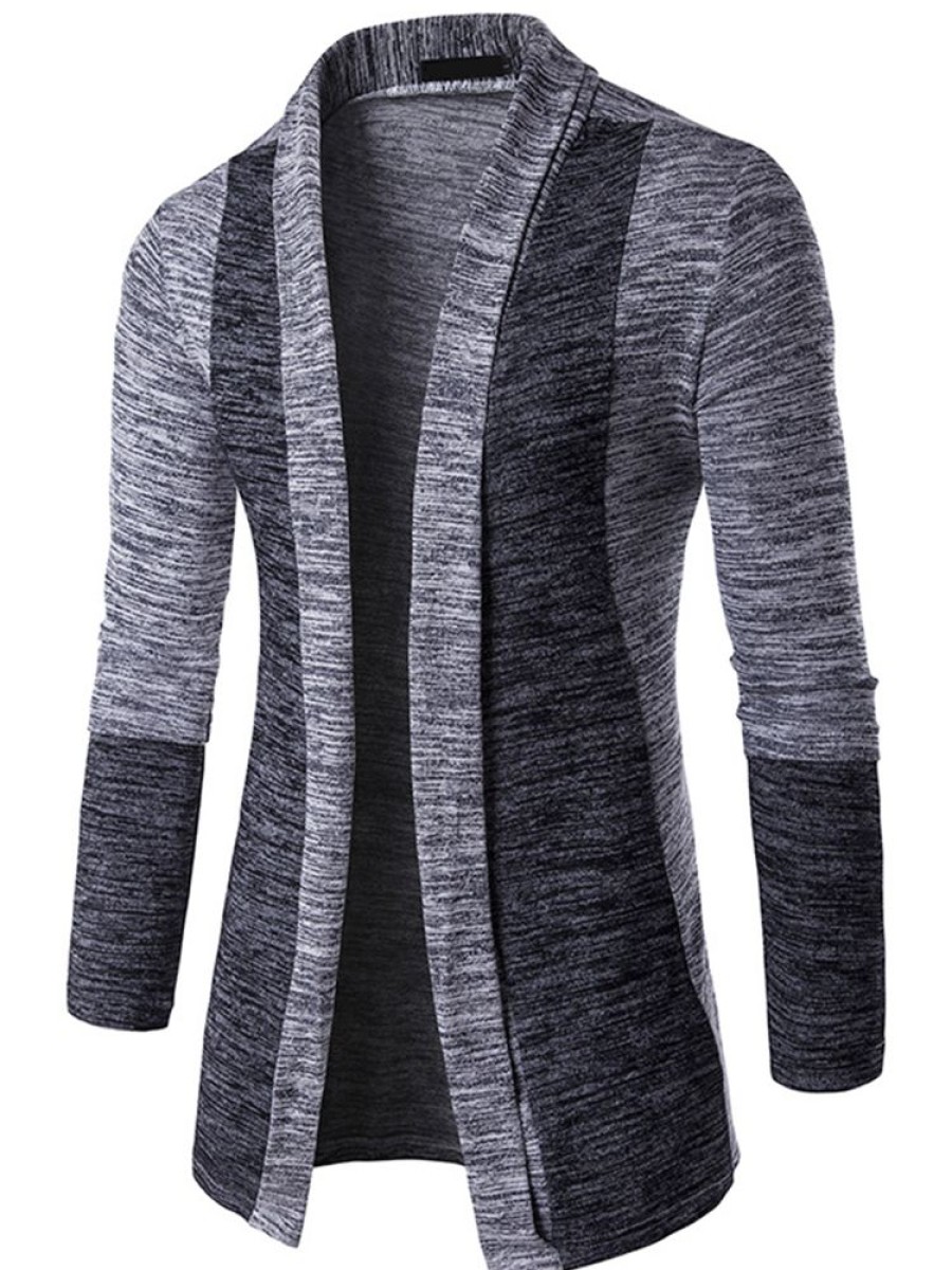 Men ericdress | Ericdress Color Block Cardigan Casual Men'S Knitwear