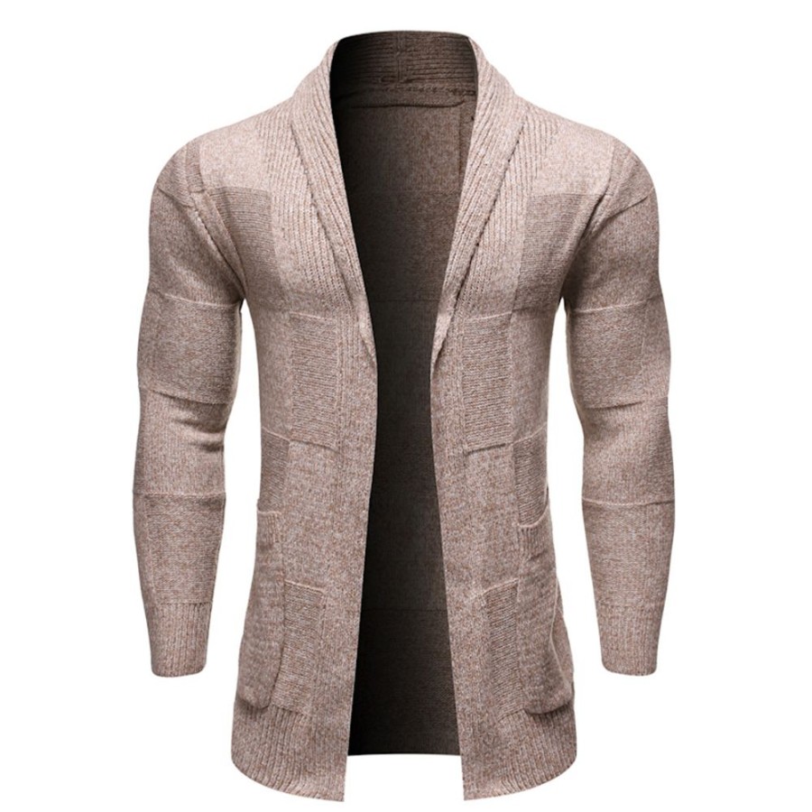 Men ericdress | Ericdress Standard Pocket Lapel Fall Slim Sweater