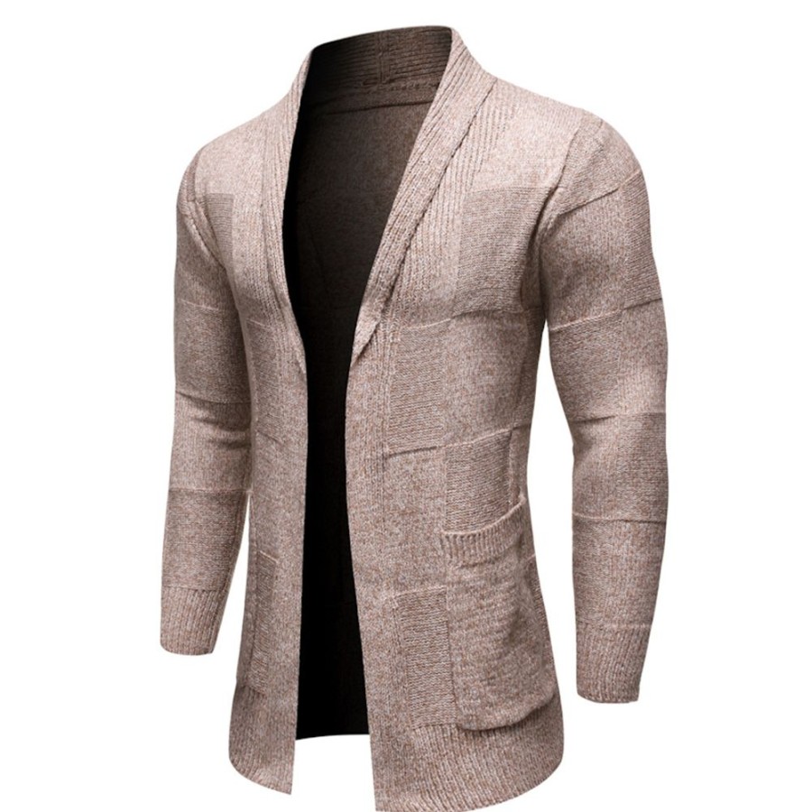 Men ericdress | Ericdress Standard Pocket Lapel Fall Slim Sweater