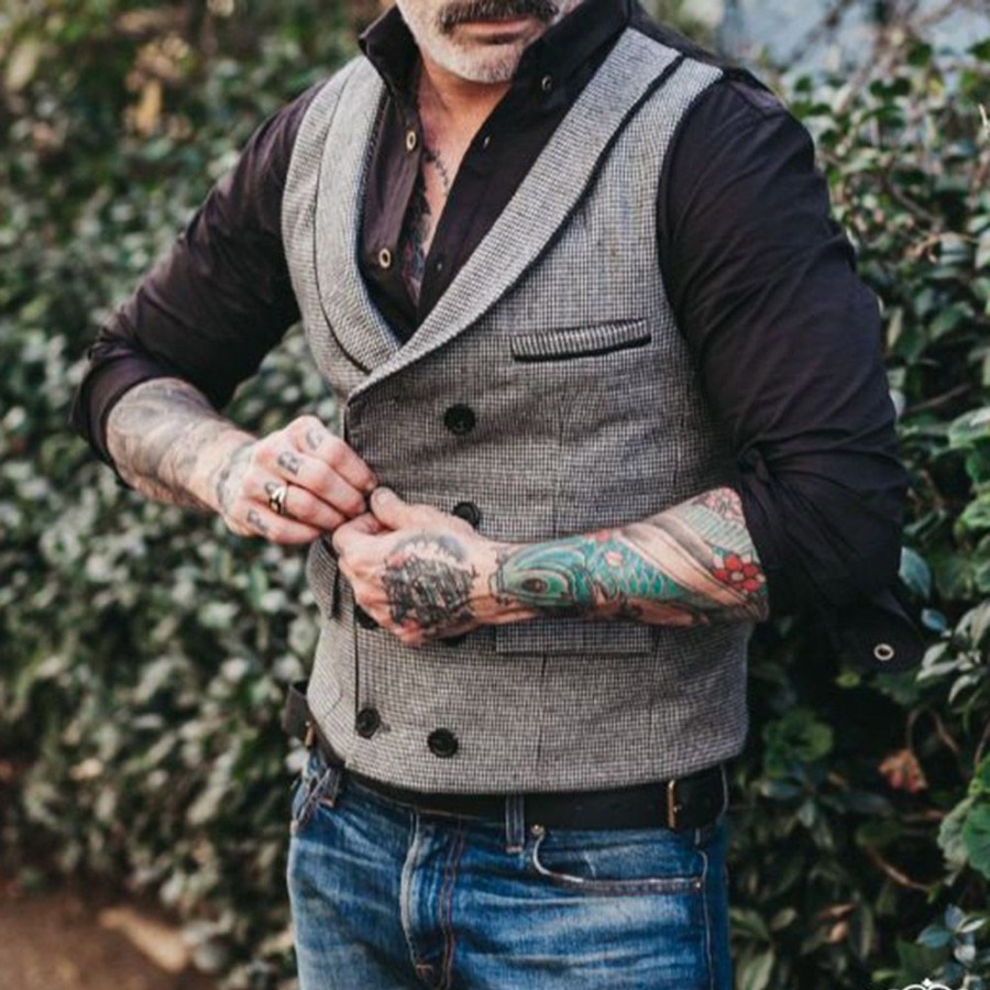 Men ericdress | Ericdress Button Color Block Spring Double-Breasted Waistcoat