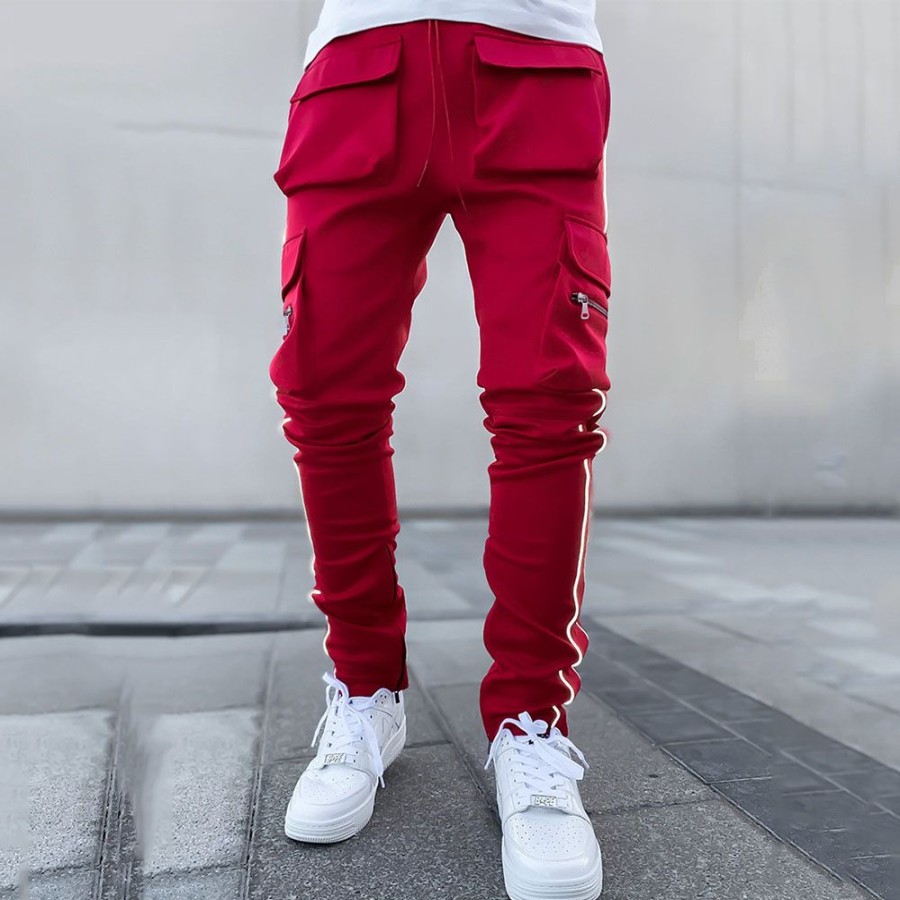 Men ericdress | Ericdress Cargo Pants Pocket Color Block Pencil Pants Fall Korean Men'S Casual Pants