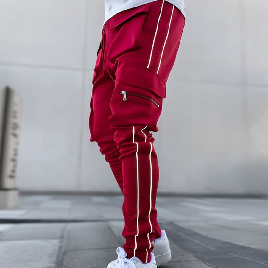 Men ericdress | Ericdress Cargo Pants Pocket Color Block Pencil Pants Fall Korean Men'S Casual Pants