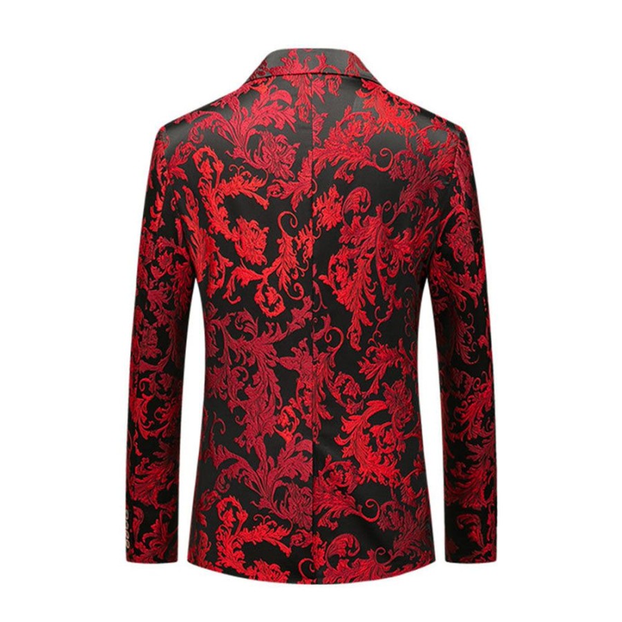 Men ericdress | Ericdress Casual Slim One Button Slim Men'S Leisure Blazers Red