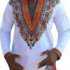 Men ericdress | Ericdress African Fashion Dashiki Print V-Neck Loose Mens T-Shirt White