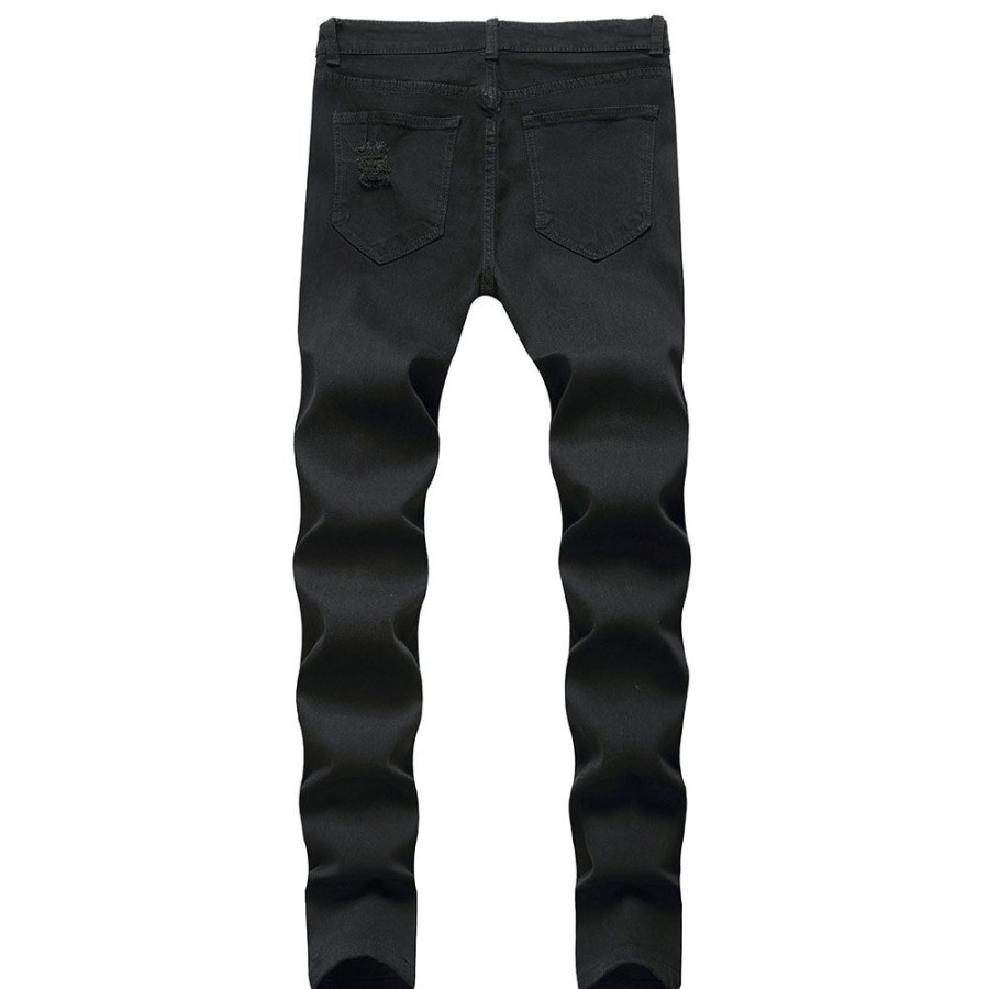 Men ericdress | Ericdress Worn Plain Straight Zipper European Men'S Jeans