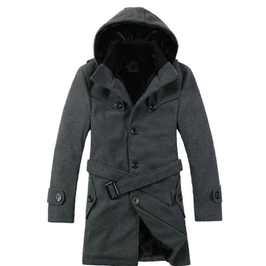 Men ericdress | Ericdress Double-Layer Button Mid-Length Winter Single-Breasted Coat