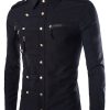 Men ericdress | Ericdress Unique Zip Design Men'S Shirt