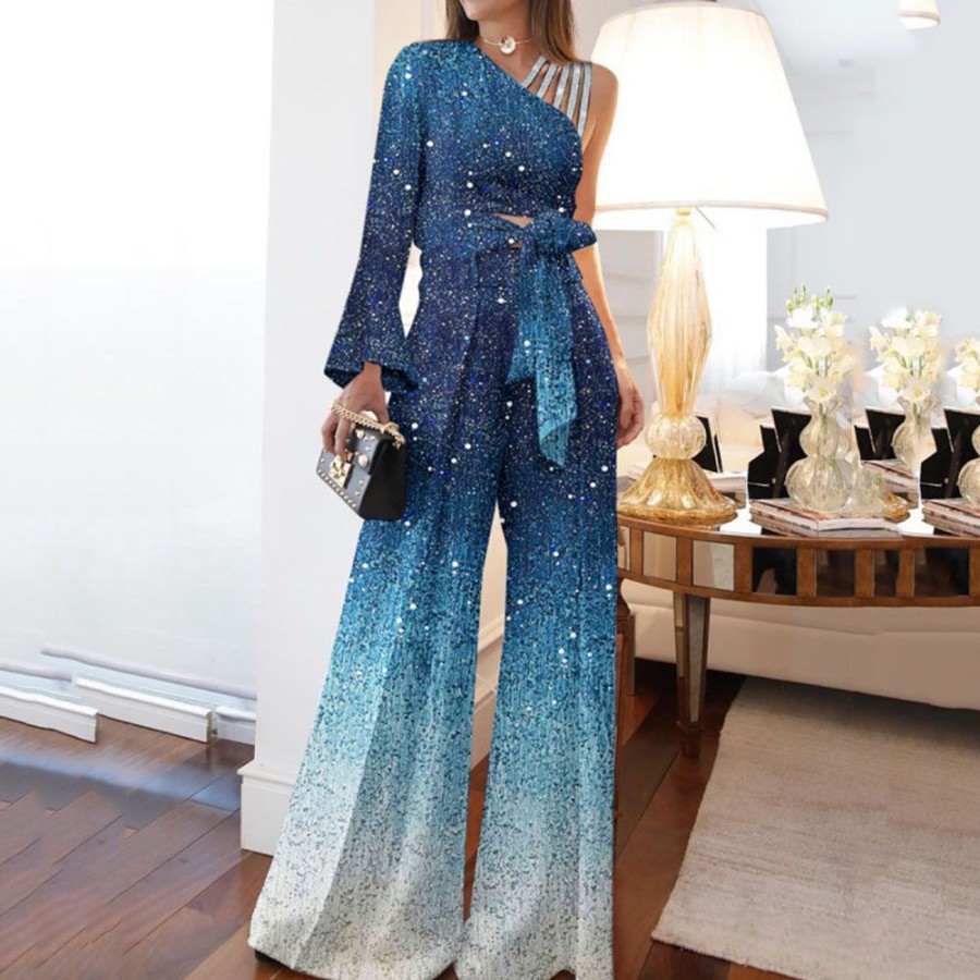 Women ericdress | Ericdress Sequins Fashion Full Length High Waist Slim Jumpsuit