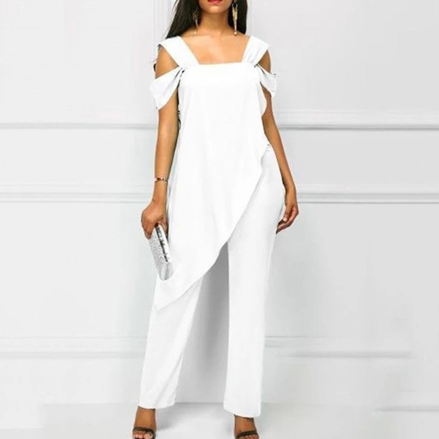 Women ericdress | Ericdress Plain Patchwork Full Length Slim Jumpsuit