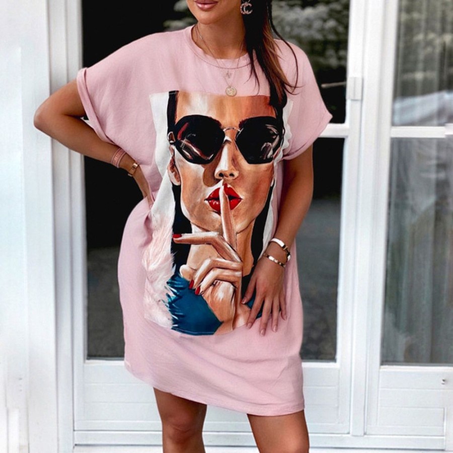 Women ericdress | Ericdress Character Short Sleeve Round Neck Women'S Loose T-Shirt