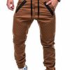 Men ericdress | Ericdress Plain Straight Thin Lace Up Mens Casual Olive Pants