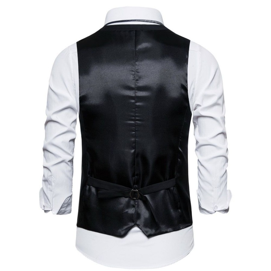 Men ericdress | Ericdress Button Plain Men'S Formal Waistcoat