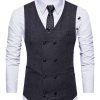 Men ericdress | Ericdress Vintage Plain Double-Breasted V-Neck Slim Men'S Vest