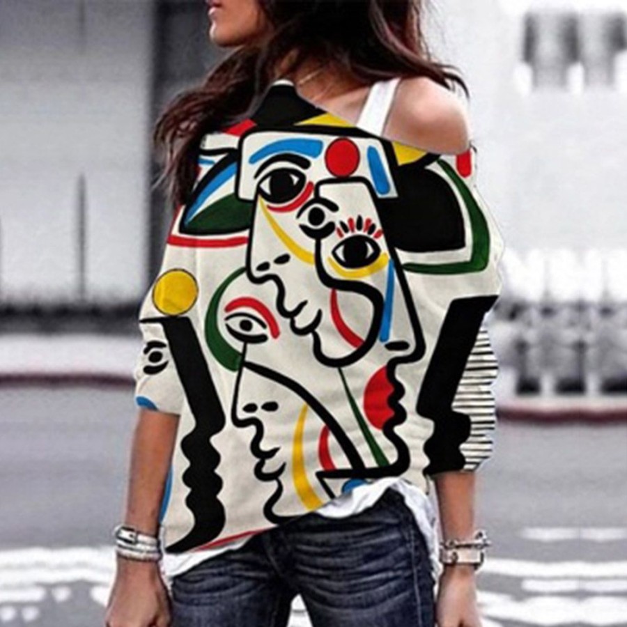 Women ericdress | Ericdress Long Sleeve Cartoon Mid-Length Casual Women'S T-Shirt