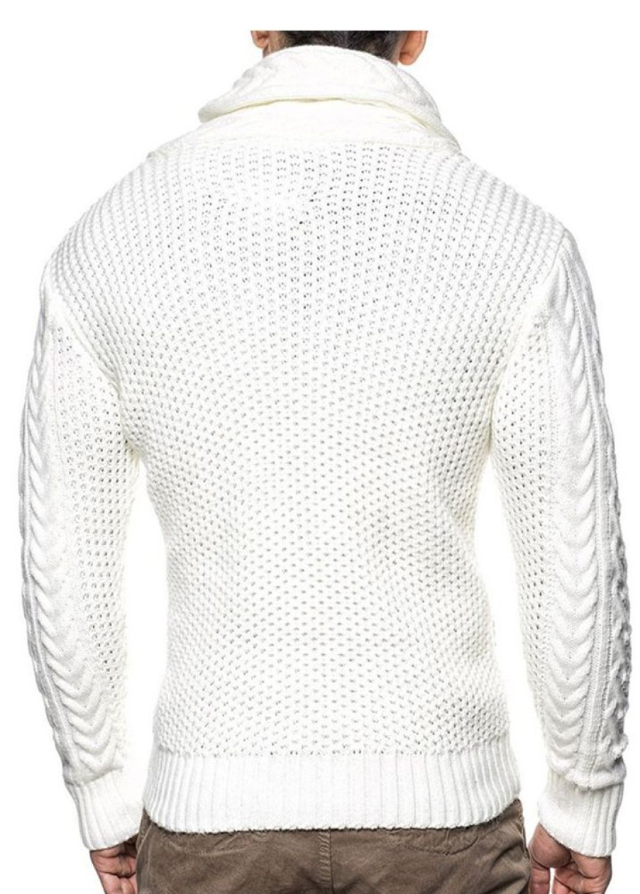 Men ericdress | Ericdress Plain Shawl Neck Button European Style Mens Sweaters