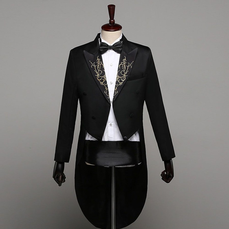 Men ericdress | Ericdress Blazer Vintage Swallowtail Dress Suit