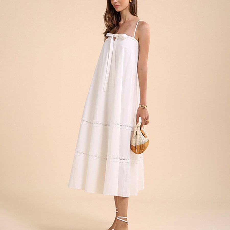 Women ericdress | Sleeveless Backless Mid-Calf A-Line Women'S Dress White