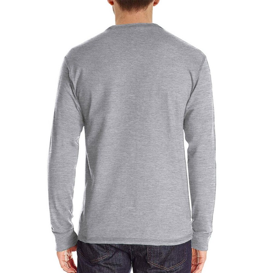 Men ericdress | Ericdress Plain Round Neck Pocket Pullover Long Sleeve T-Shirt