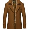 Men ericdress | Scarf Collar Midi-Length Woolen Men'S Trench Coat