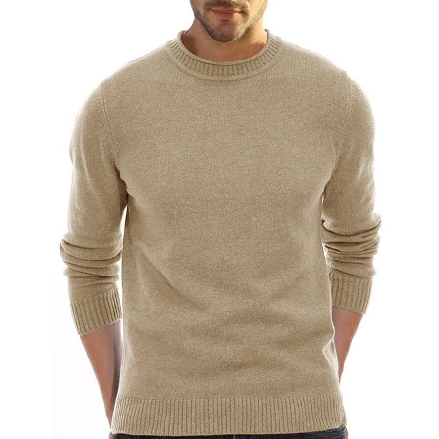 Men ericdress | Ericdress Round Neck Standard Plain Winter Straight Sweater