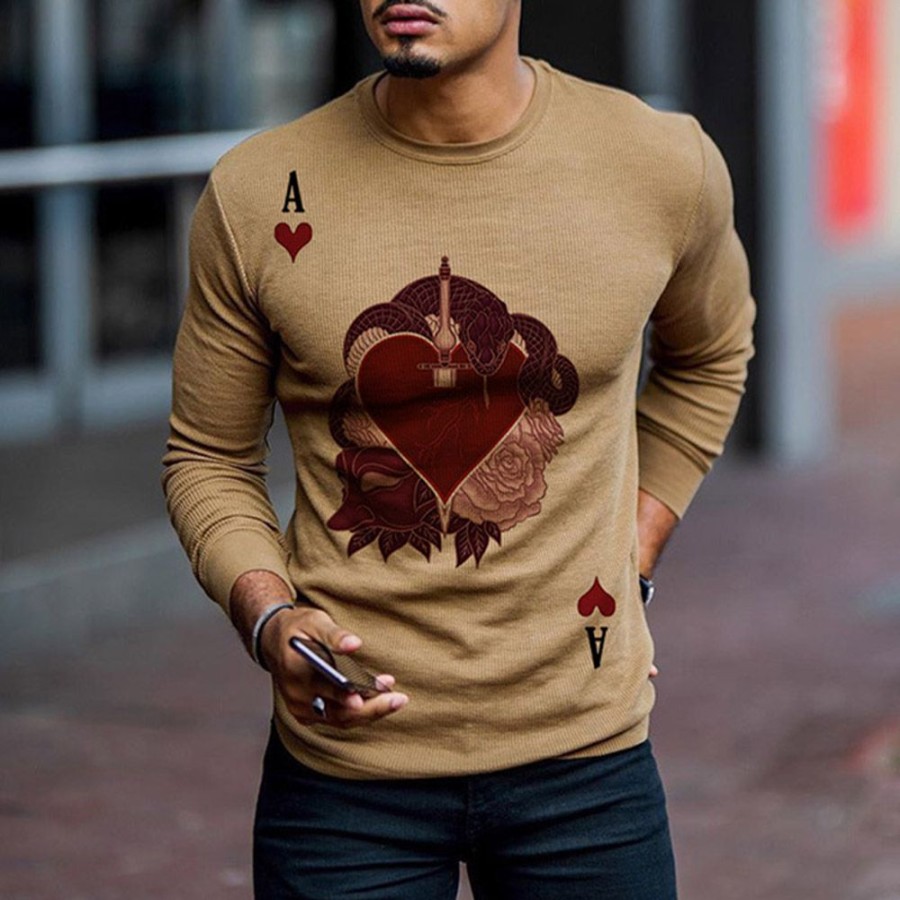 Men ericdress | Ericdress Color Block Print Pullover Pullover Fashion Hoodies Khaki