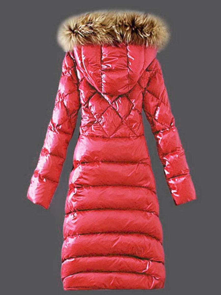 Women ericdress | Faux Fur Hooded Long Warm Thicken A-Line Women'S Winter Overcoat