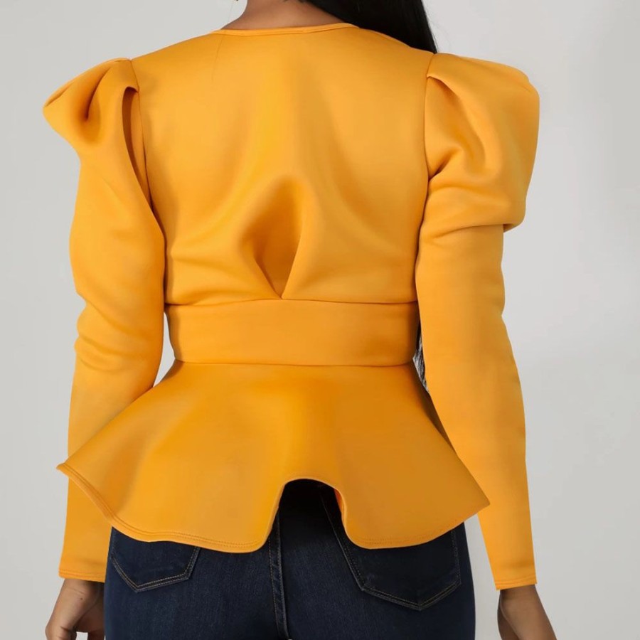 Women ericdress | Bowknot Plain Long Sleeve Women'S Blouse