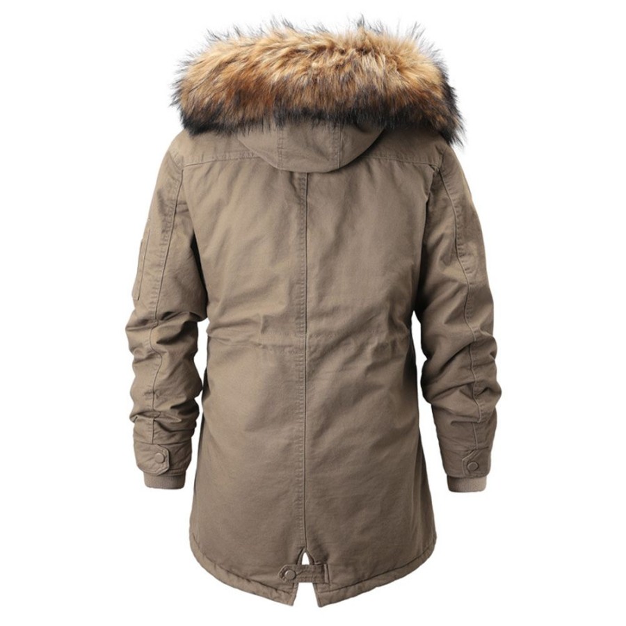 Men ericdress | Ericdress Mid-Length Plain Hooded Casual Zipper Down Jacket