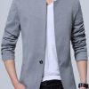 Men ericdress | Ericdress Solid Color Stand Collar Men'S Blazer