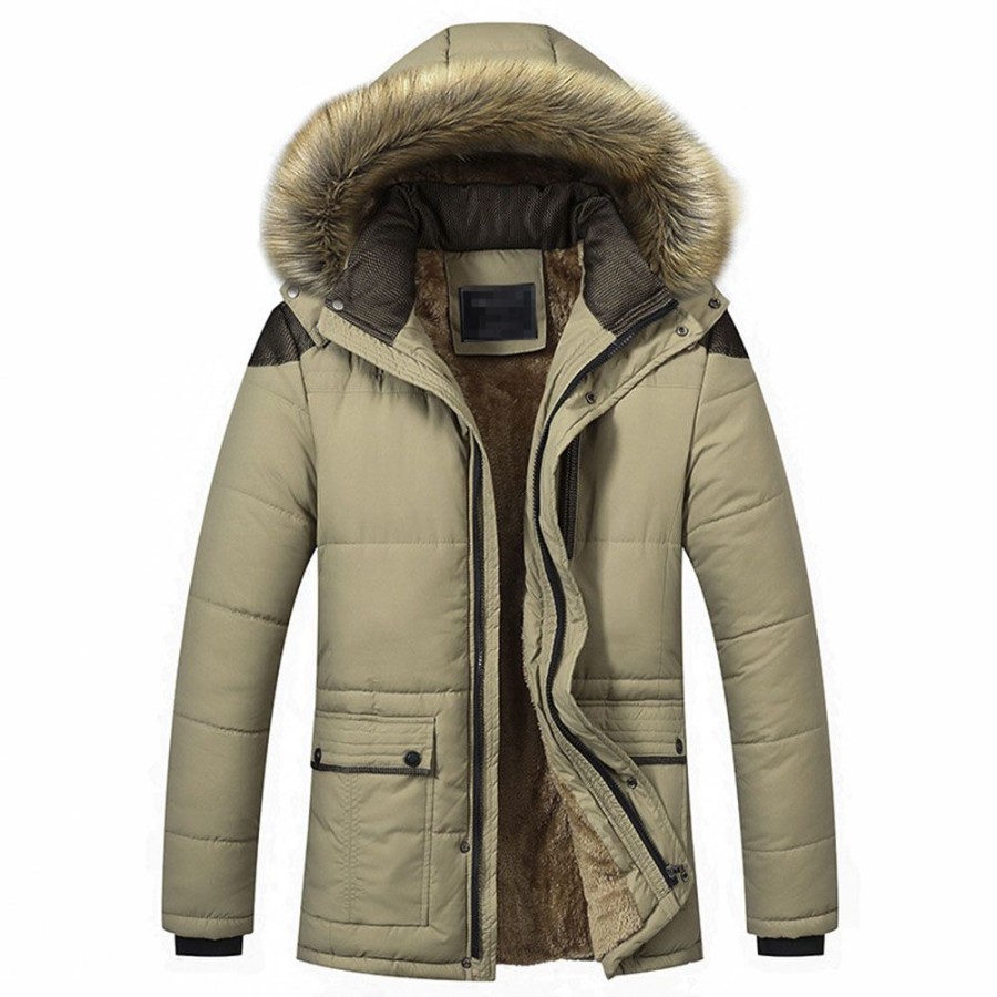 Men ericdress | Ericdress Double-Layer Color Block Standard Zipper Casual Down Jacket