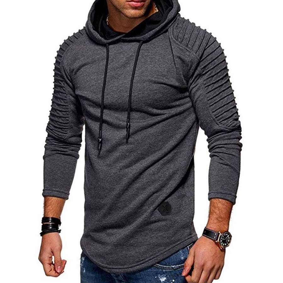 Men ericdress | Ericdress Pullover Pleated Plain Hooded Pullover Hoodies