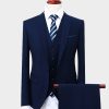 Men ericdress | Ericdress Plain Classic Men'S 3 Piece Business Suit Blazer Pants Vest