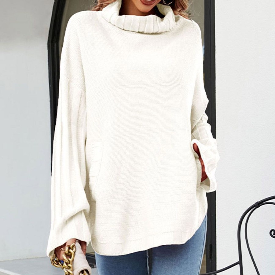 Women ericdress | Ericdress Pocket Regular Mid-Length Long Sleeve Women'S Sweater