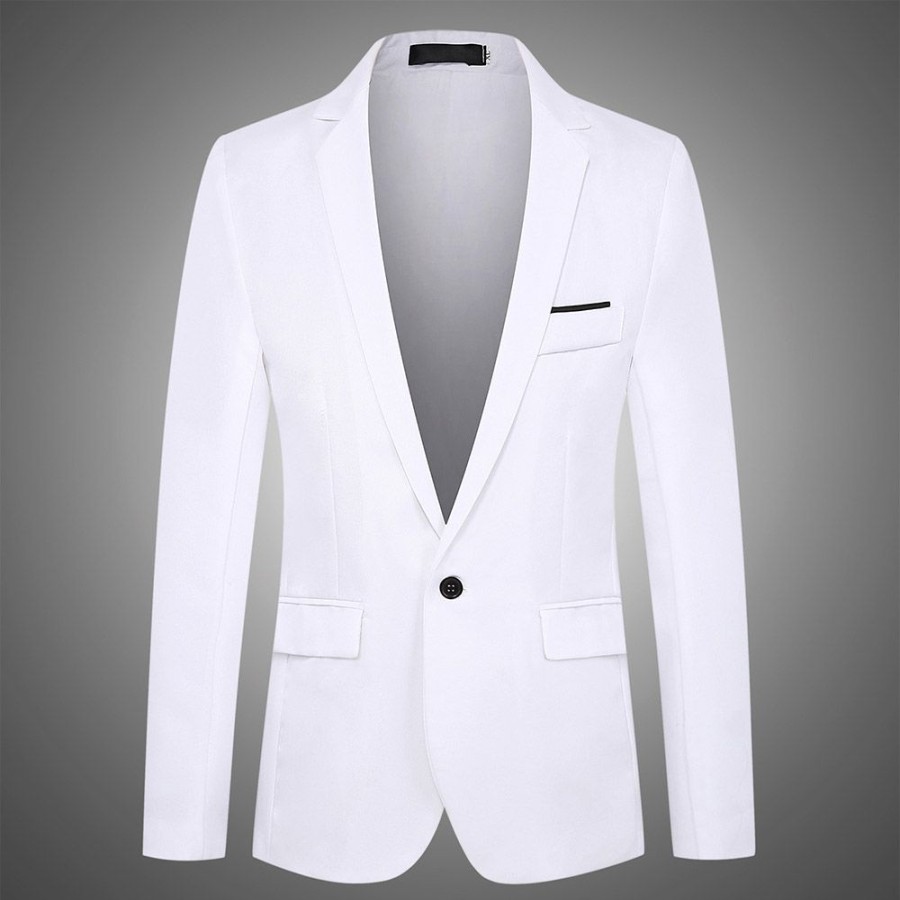 Men ericdress | Ericdress Notched Lapel Ol Button Men'S Leisure Blazer