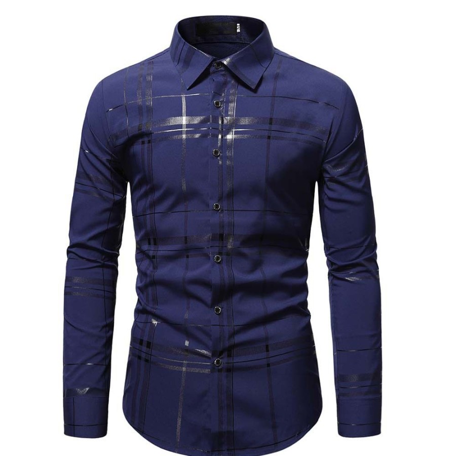 Men ericdress | Ericdress Plaid Print Casual Single-Breasted Spring Shirt