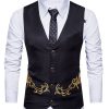 Men ericdress | Ericdress Vogue Plain Embroidery Cotton V-Neck Slim Men'S Vest