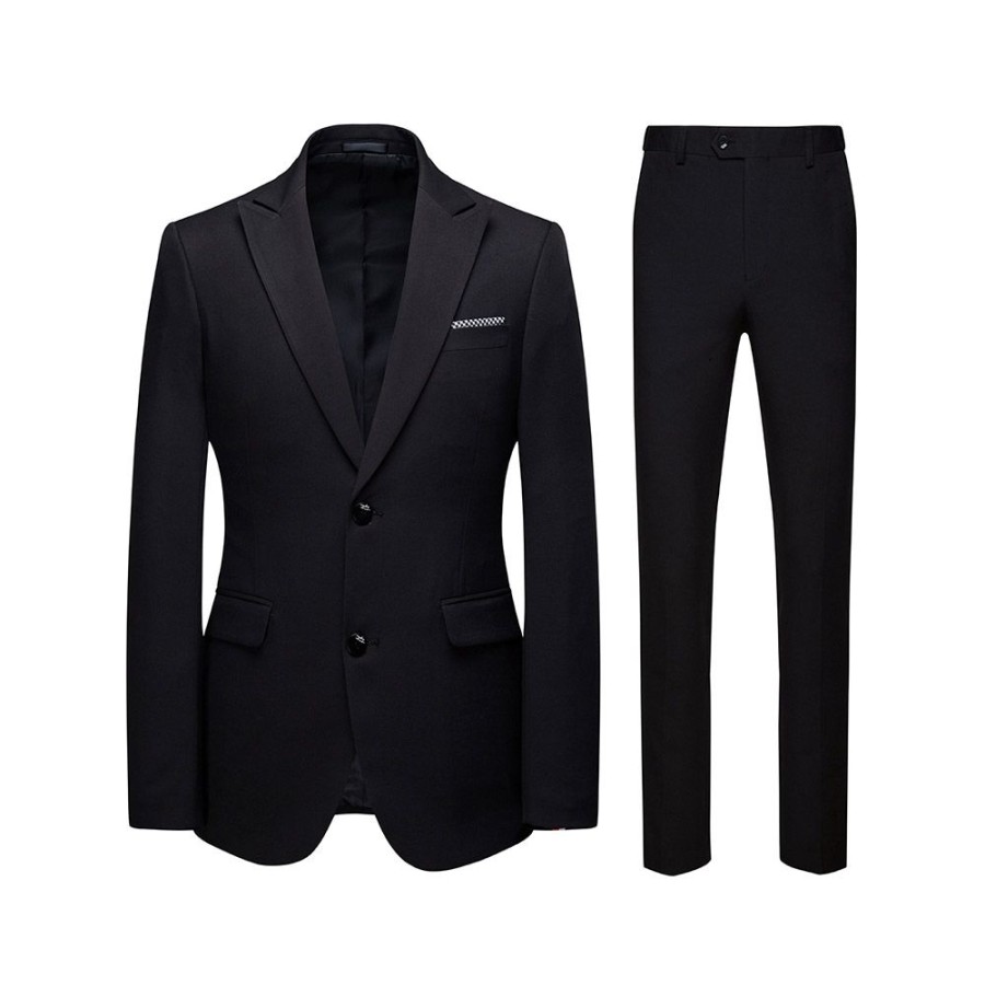 Men ericdress | Ericdress Blazer Single-Breasted Pocket Mens Dress Suit