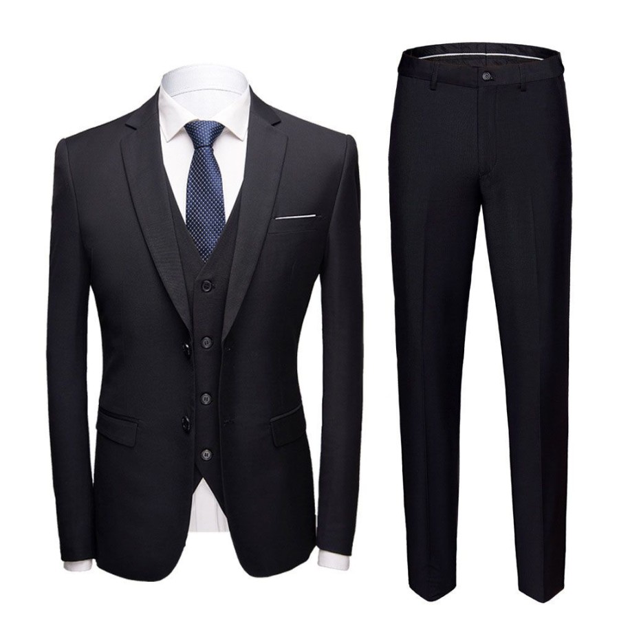 Men ericdress | Ericdress Plain Single-Breasted Blazer Men'S Dress Suit