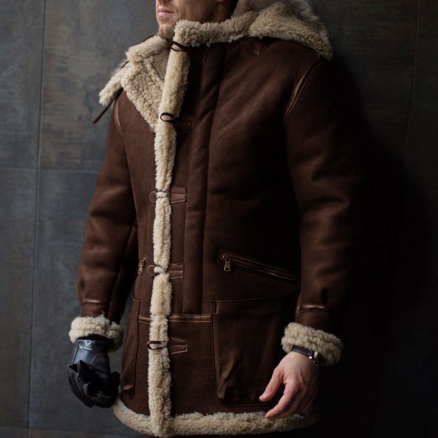 Men ericdress | Ericdress Zipper Hooded Mid-Length Single-Breasted Down Jacket