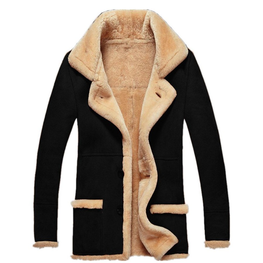 Men ericdress | Ericdress Fleece Lapel Plain European Winter Jacket