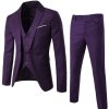 Men ericdress | Ericdress Plain Three-Piece Of Casual Slim Men'S Suit