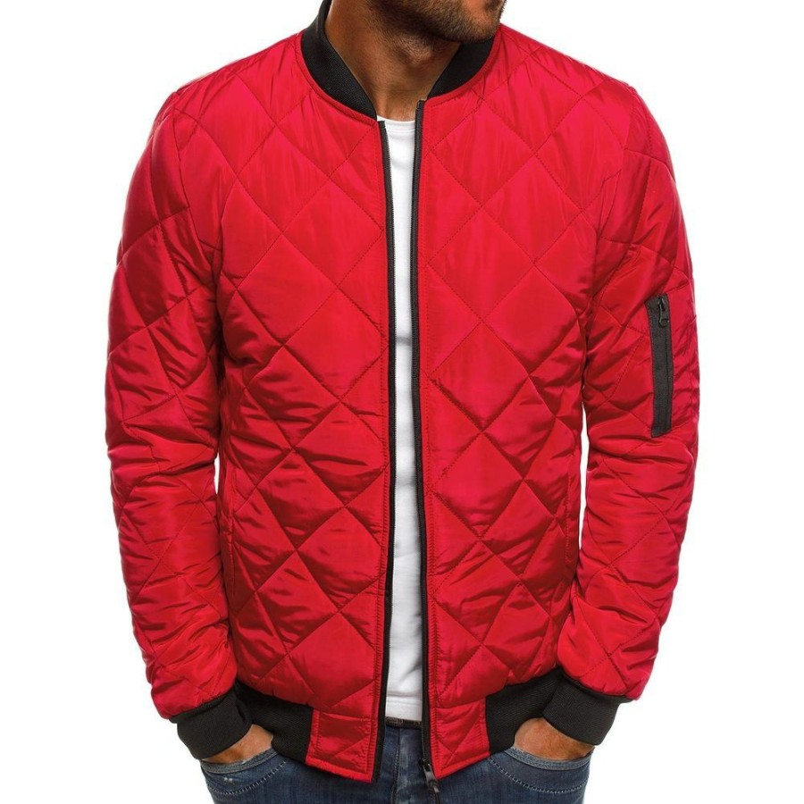 Men ericdress | Ericdress Color Block Patchwork Standard Casual Zipper Down Jacket