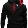 Men ericdress | Letters Printed Contrast Zipper Men'S Casual Hoodie